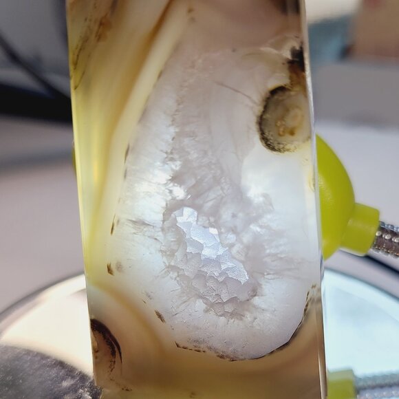 Moss Agate Tower with Druzy - Picture 6 of 6